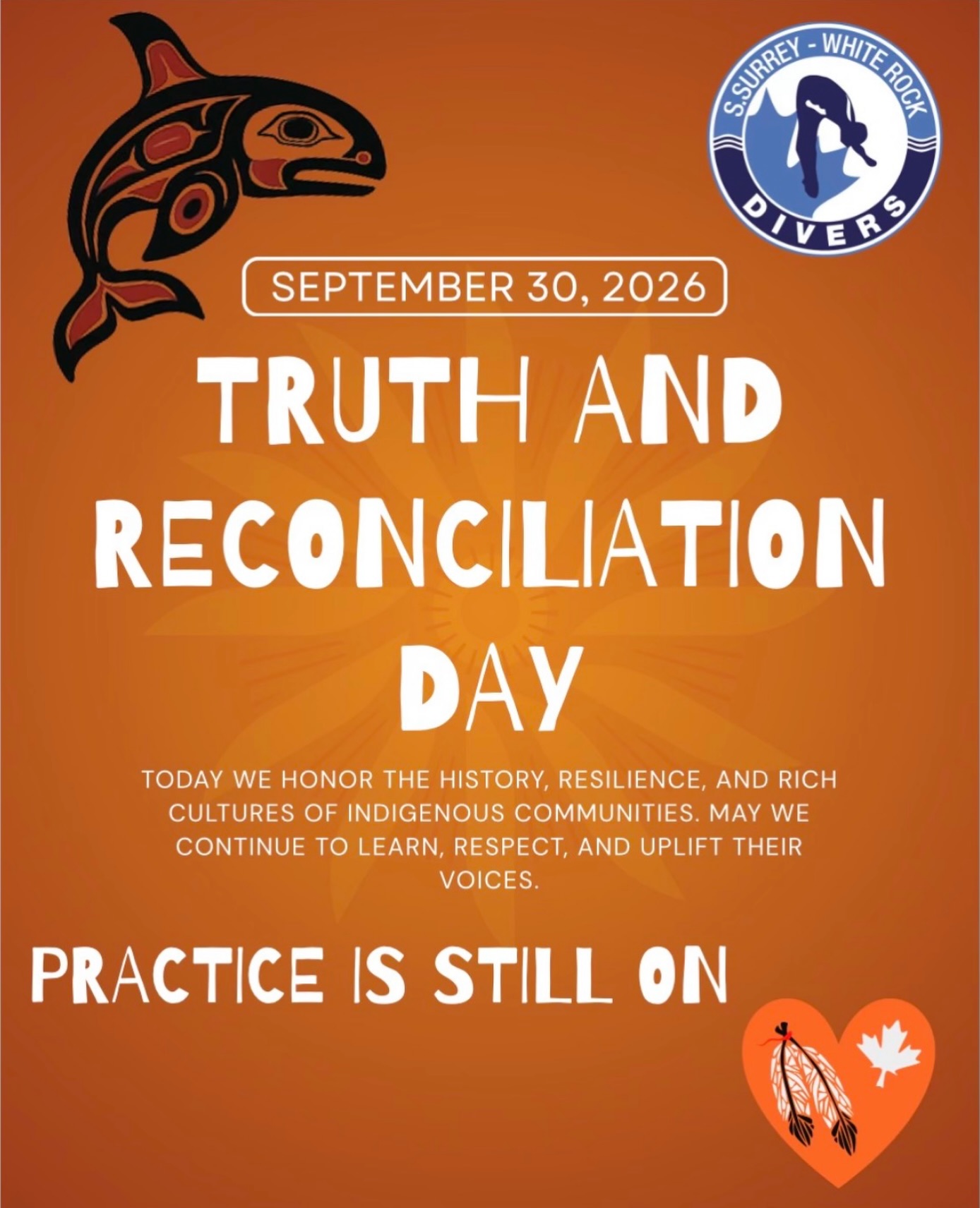 🧡 National Day for Truth and Reconciliation Today, we acknowledge that White Rock Divers lives, work …